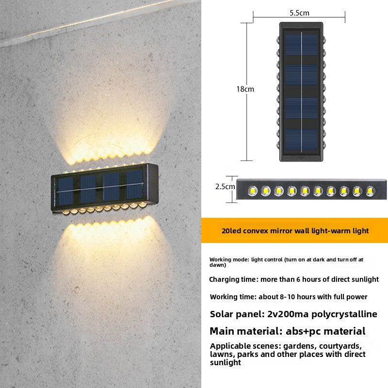 Solar Powered Outdoor Wall Light | Waterproof LED Garden Lamp
