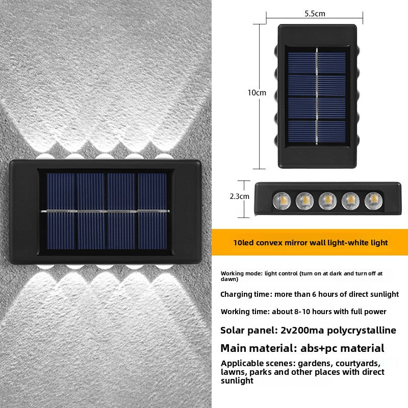 Solar Powered Outdoor Wall Light | Waterproof LED Garden Lamp