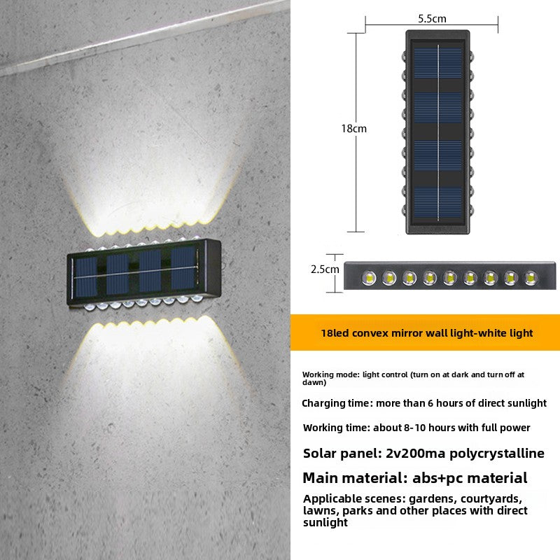 Solar Powered Outdoor Wall Light | Waterproof LED Garden Lamp