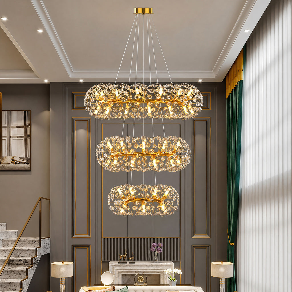 Modern Crystal Sphere Chandelier LED Hanging Lamp