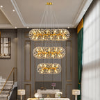 Modern Crystal Sphere Chandelier LED Hanging Lamp