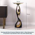 Dancing Life floor ornament in black — size diagram, front view