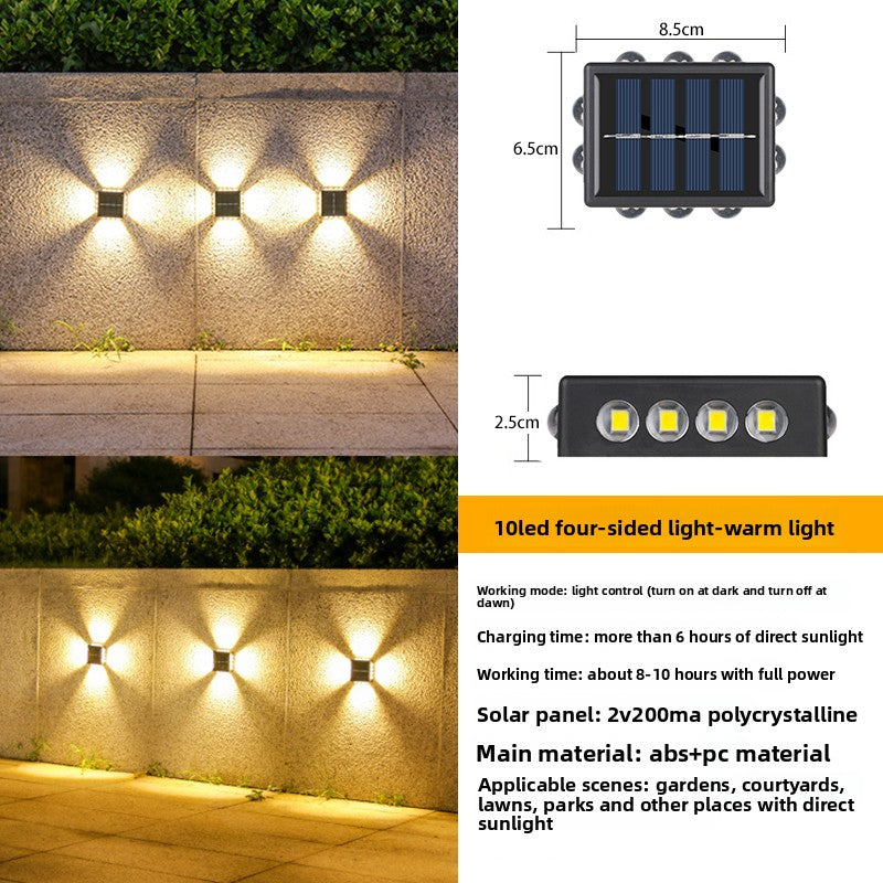 Solar Powered Outdoor Wall Light | Waterproof LED Garden Lamp