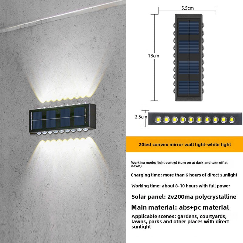 Solar Powered Outdoor Wall Light | Waterproof LED Garden Lamp