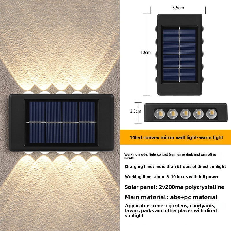 Solar Powered Outdoor Wall Light | Waterproof LED Garden Lamp