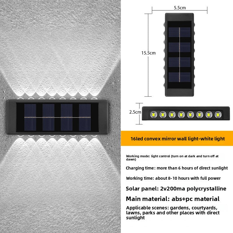 Solar Powered Outdoor Wall Light | Waterproof LED Garden Lamp
