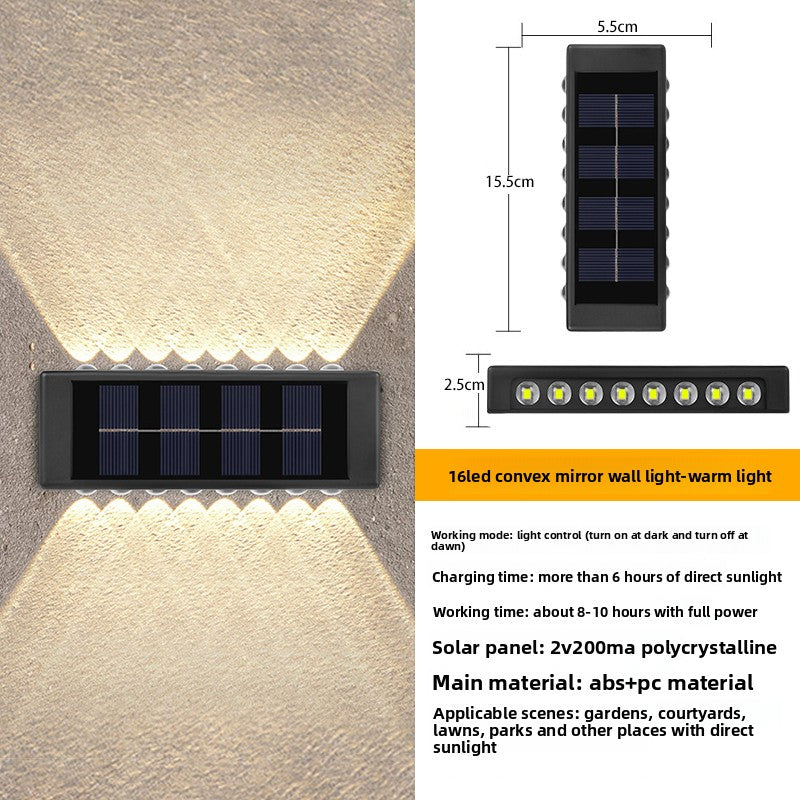 Solar Powered Outdoor Wall Light | Waterproof LED Garden Lamp