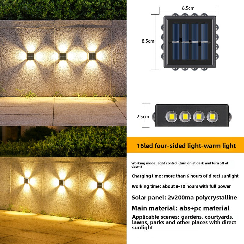 Solar Powered Outdoor Wall Light | Waterproof LED Garden Lamp