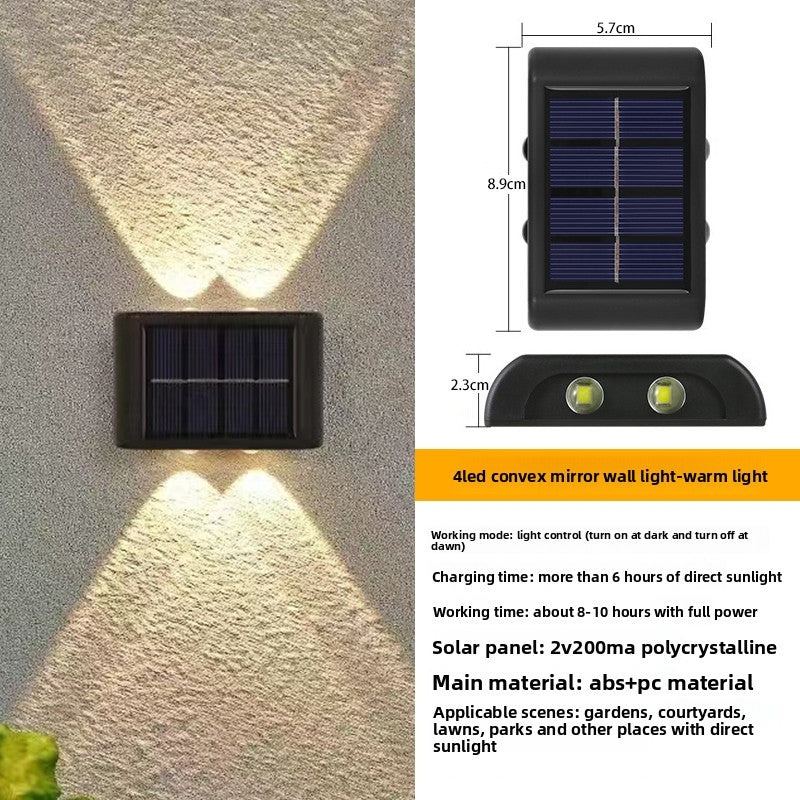 Solar Powered Outdoor Wall Light | Waterproof LED Garden Lamp