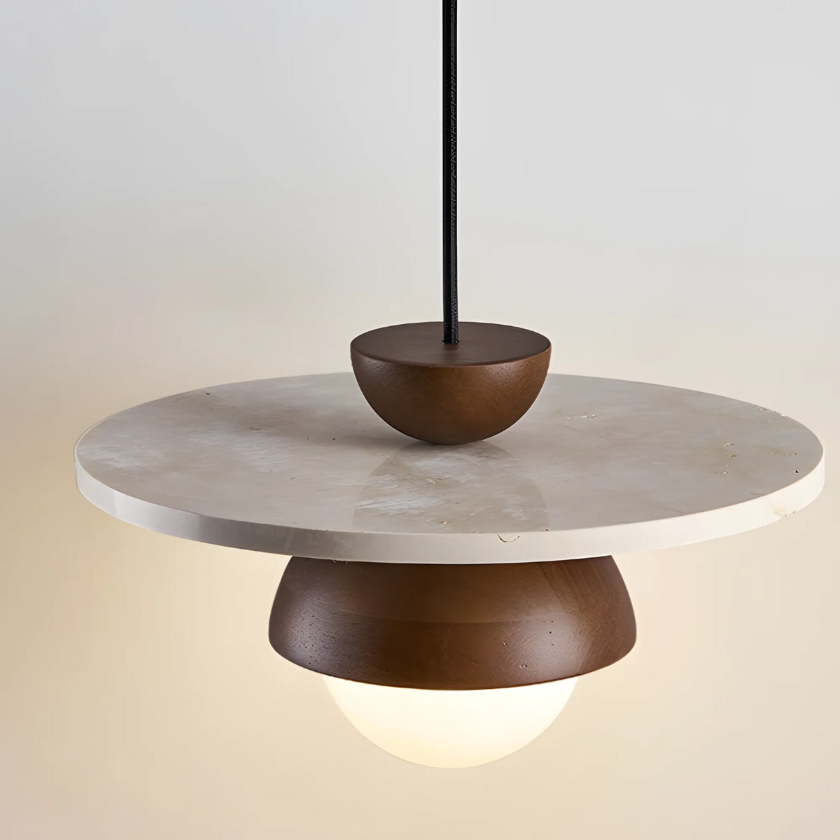 Warm-Lit Walnut Chandelier for Cozy, Character-Filled Evenings