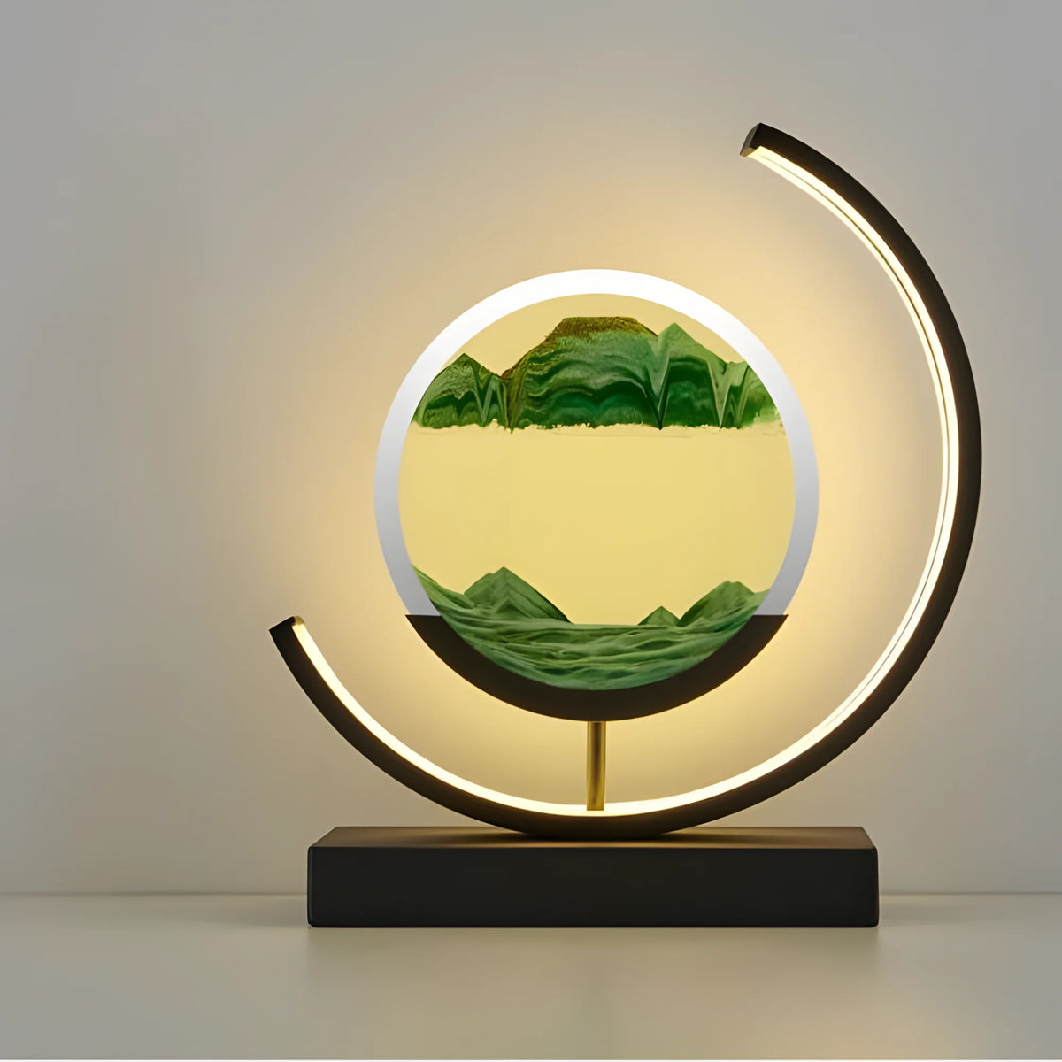 Glass Quicksand Painting Table Lamp