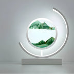Glass Quicksand Painting Table Lamp