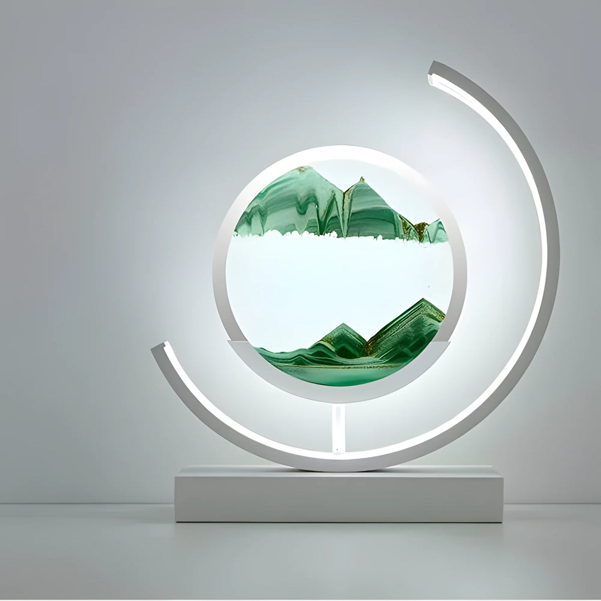 Glass Quicksand Painting Table Lamp