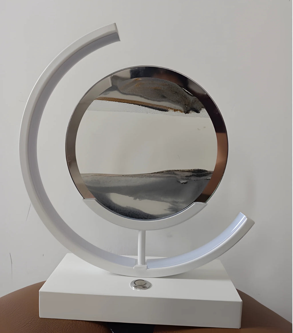 Glass Quicksand Painting Table Lamp