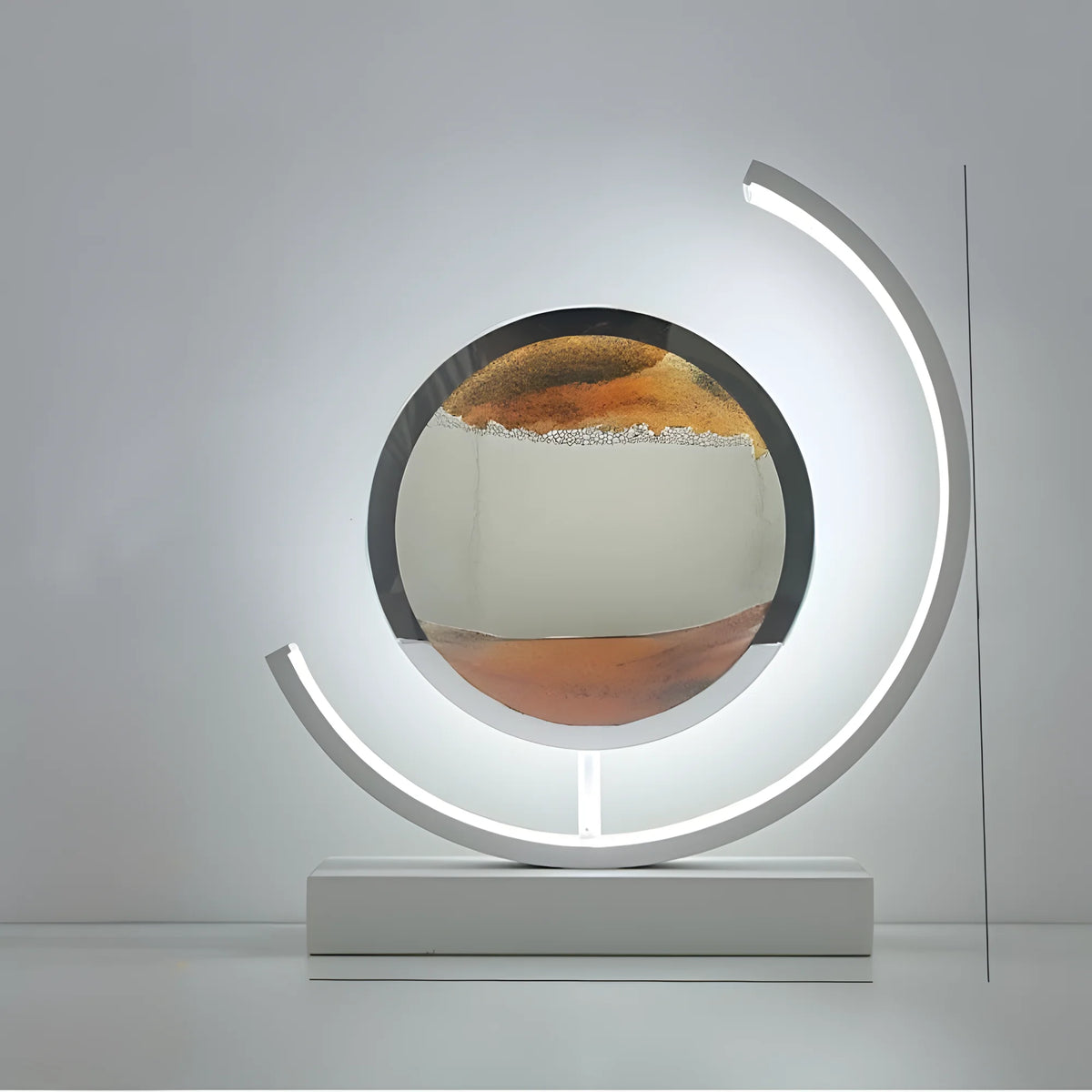 Glass Quicksand Painting Table Lamp
