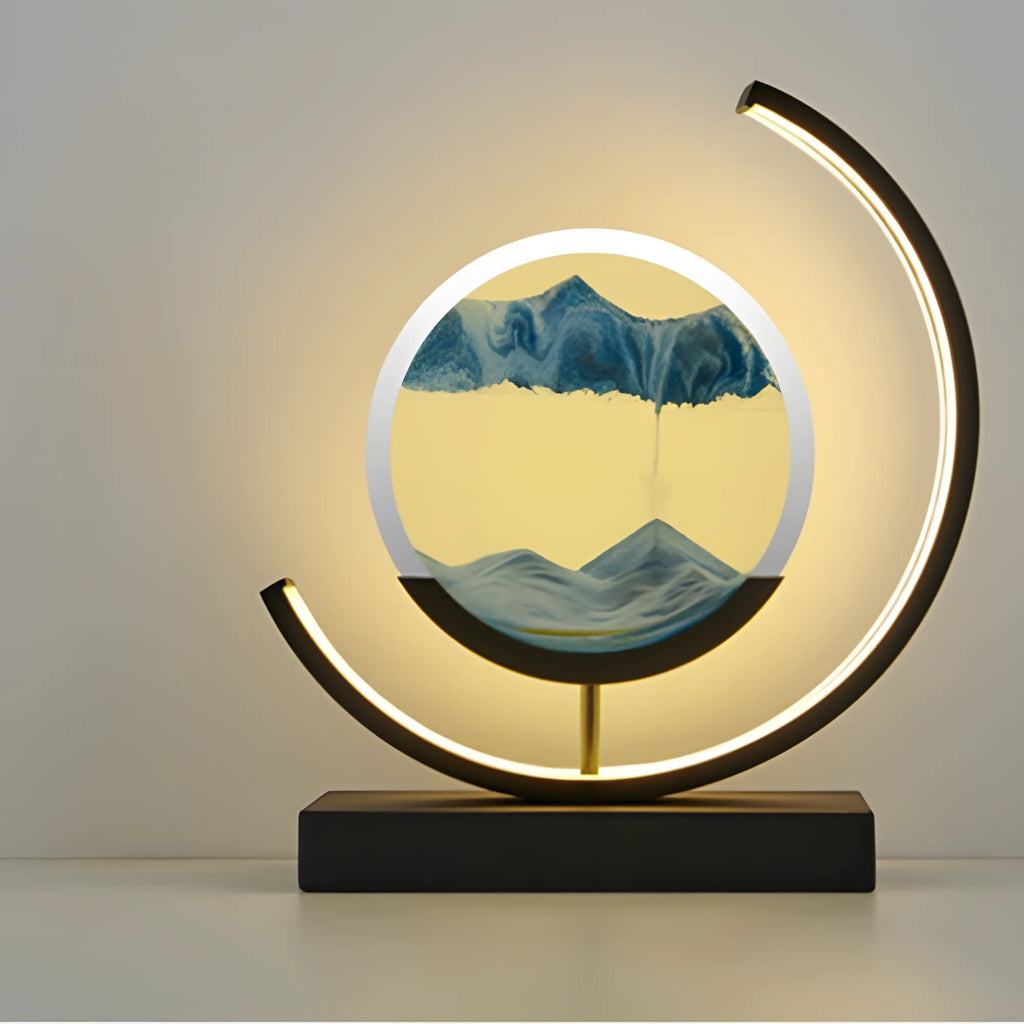 Glass Quicksand Painting Table Lamp