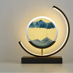 Glass Quicksand Painting Table Lamp