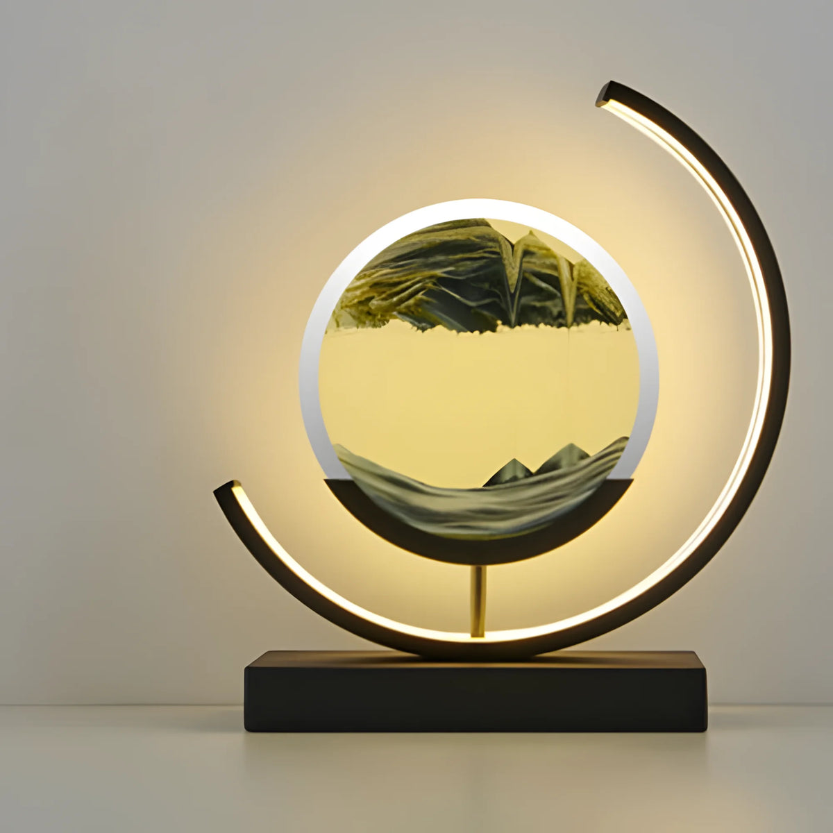 Glass Quicksand Painting Table Lamp