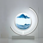Glass Quicksand Painting Table Lamp