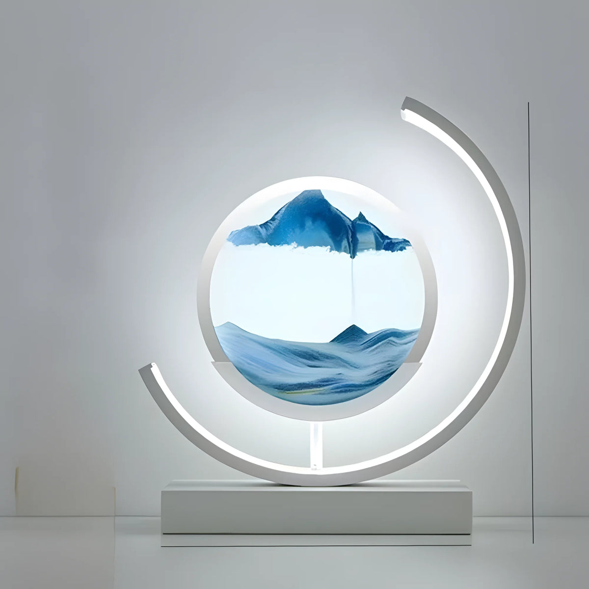 Glass Quicksand Painting Table Lamp