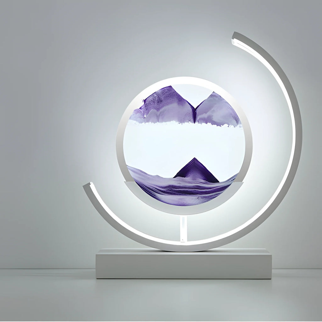 Glass Quicksand Painting Table Lamp