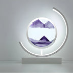 Glass Quicksand Painting Table Lamp