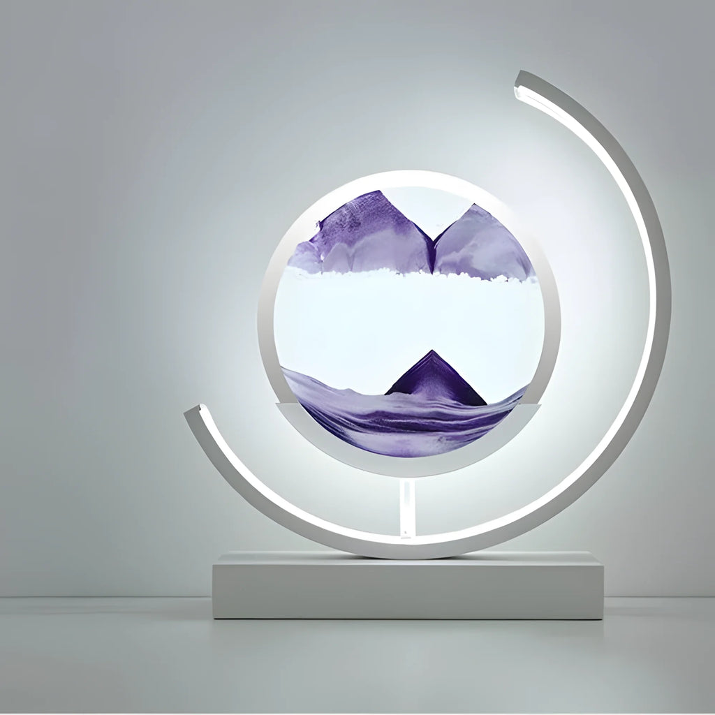 Glass Quicksand Painting Table Lamp