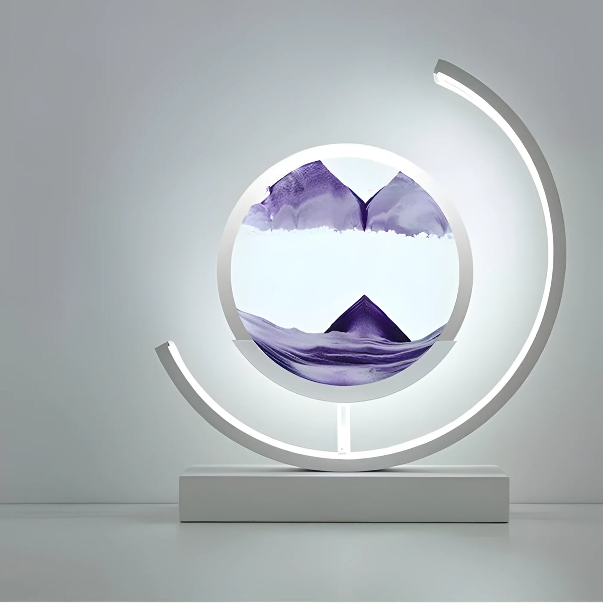Glass Quicksand Painting Table Lamp