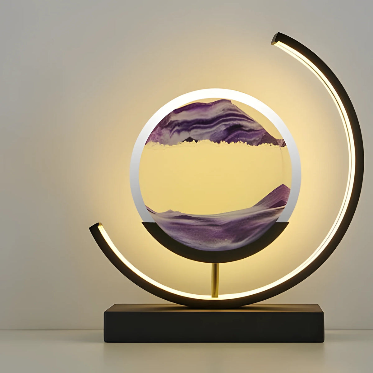 Glass Quicksand Painting Table Lamp