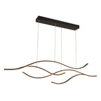 DRAPMODE modern wave-shaped LED pendant light in sand black aluminum alloy for contemporary office or home lighting