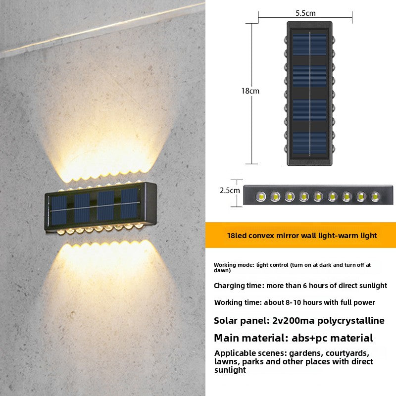 Solar Powered Outdoor Wall Light | Waterproof LED Garden Lamp