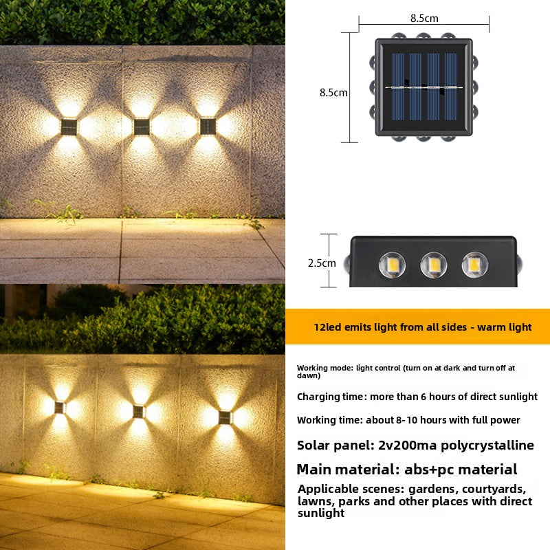 Solar Powered Outdoor Wall Light | Waterproof LED Garden Lamp