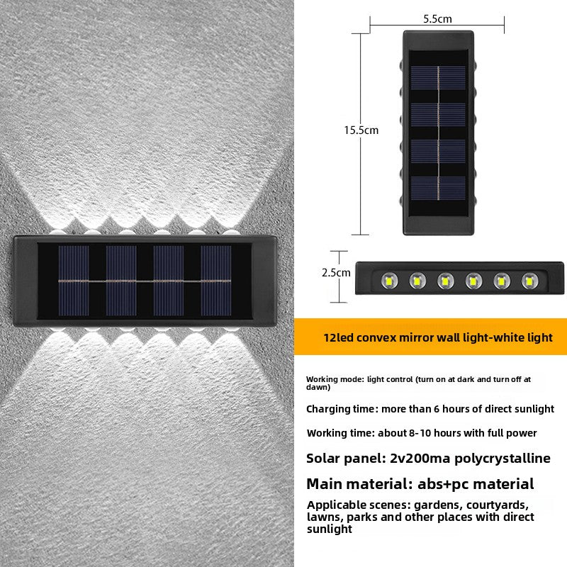 Solar Powered Outdoor Wall Light | Waterproof LED Garden Lamp