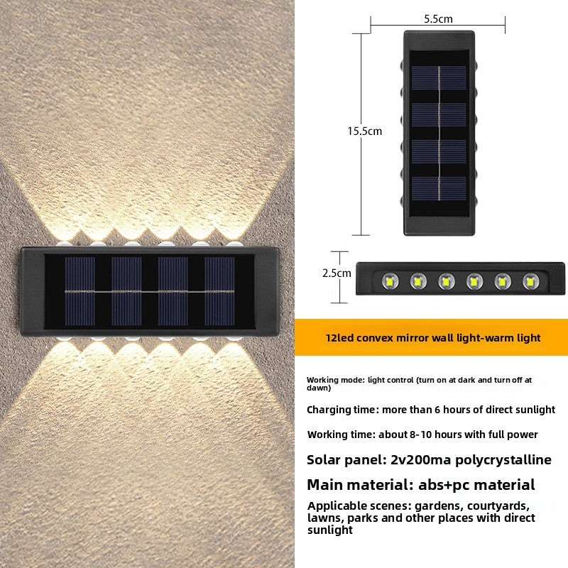Solar Powered Outdoor Wall Light | Waterproof LED Garden Lamp