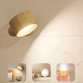 USB rechargeable LED wall lamp with touch control mounted on a wall