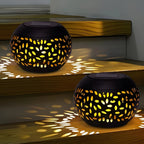 Solar desk lamp with realistic flickering flame effect