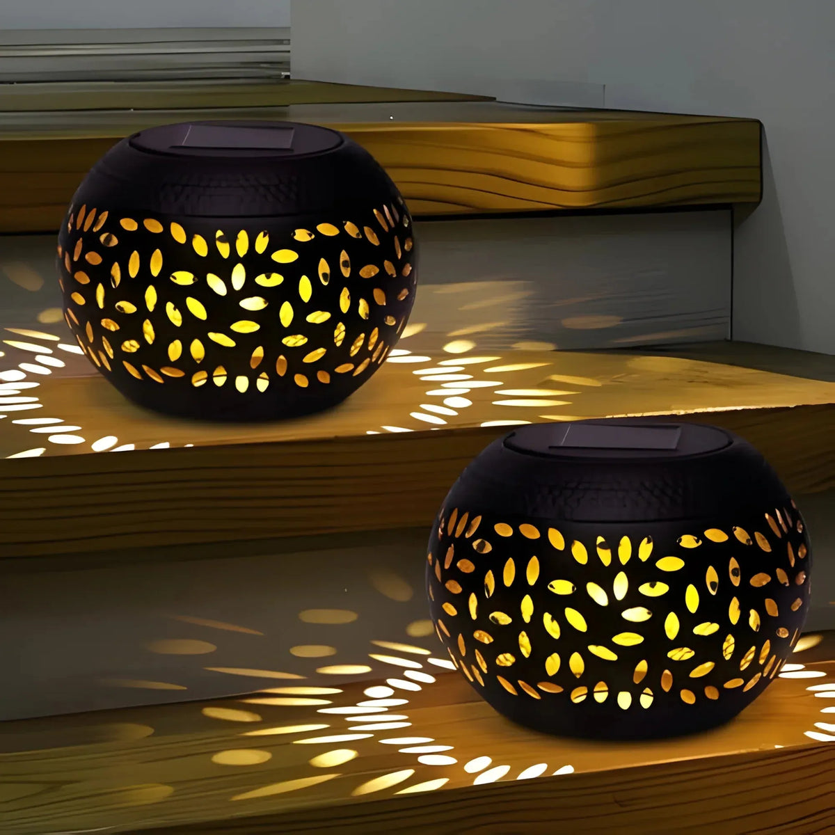 Solar desk lamp with realistic flickering flame effect