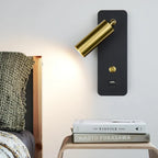 Modern LED wall lamp mounted beside a bed