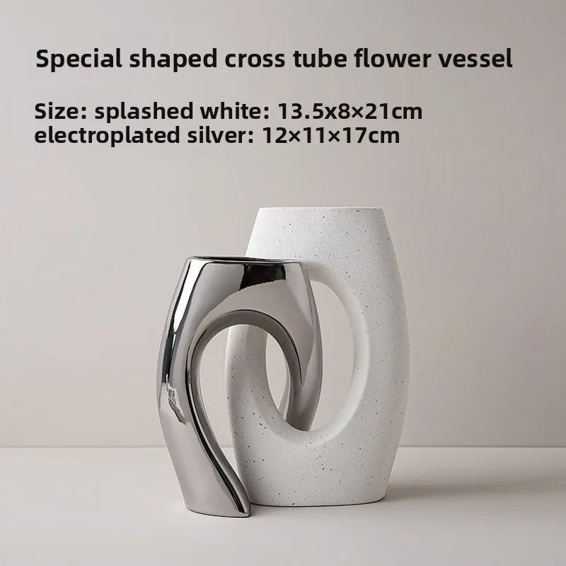 White ceramic vase for dining table centrepiece styling