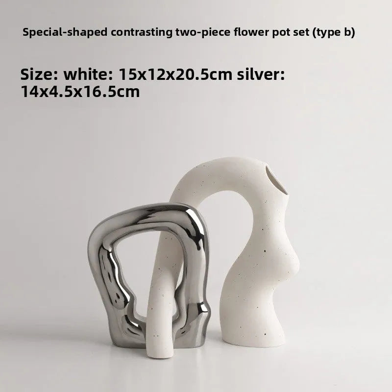 Wabi-sabi porcelain vase – full product view