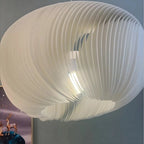 Parchment pendant light — Scandinavian LED chandelier with natural shade