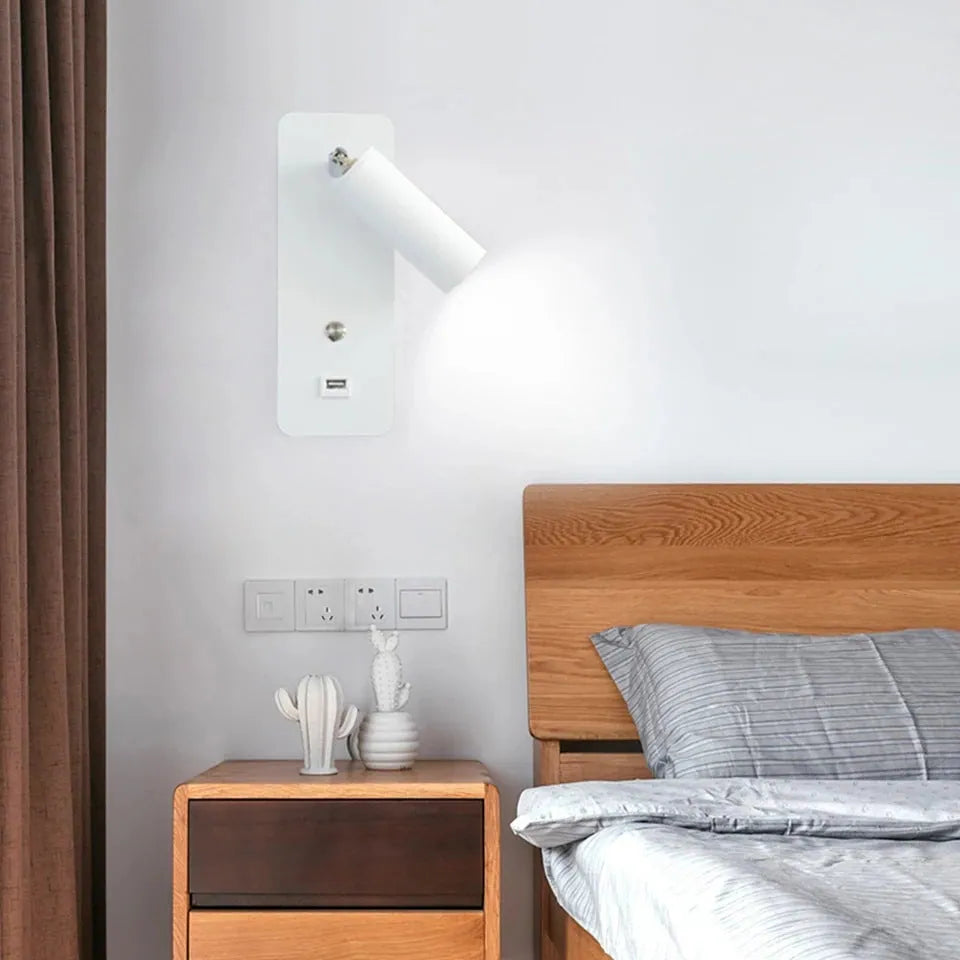 Nordic wall light with acrylic shade in white finish