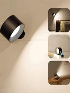 Rechargeable LED wall light showing three colour light modes