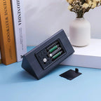 Wooden LED desk clock styled on a bedside table