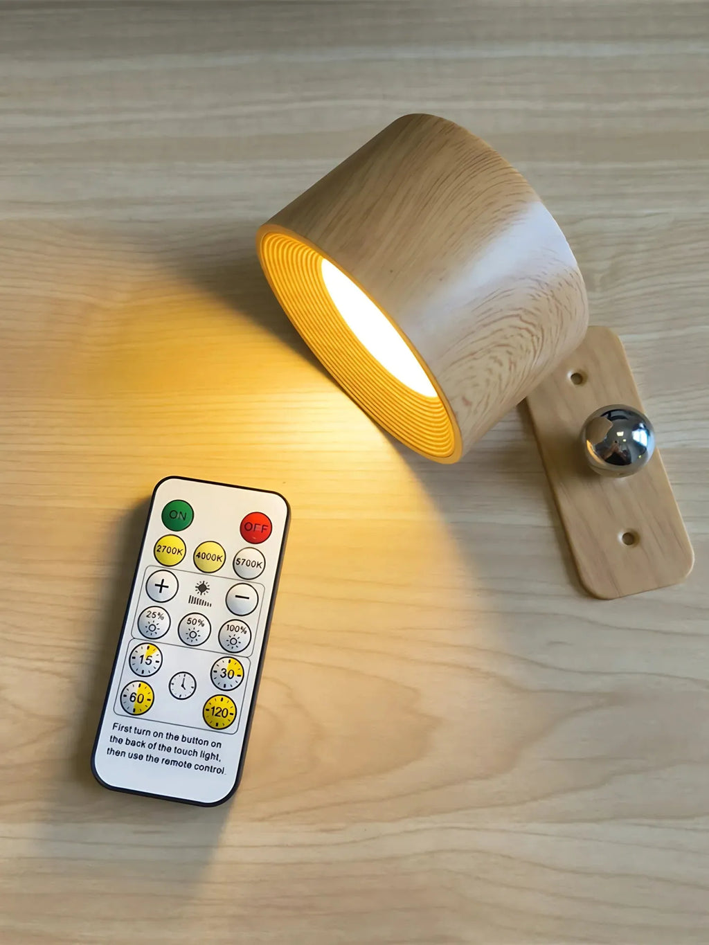 Portable LED night light wall lamp with remote control option