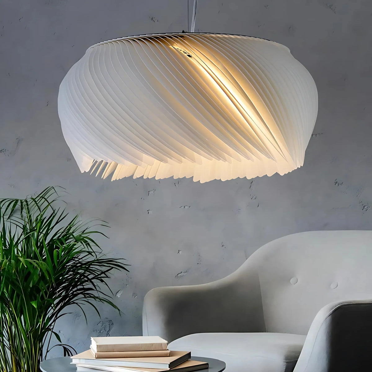 Japandi parchment pendant light for living rooms and bedrooms