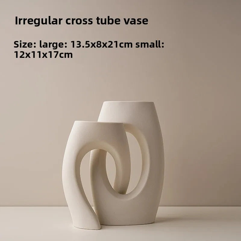 Special-shaped wabi-sabi porcelain vase detail