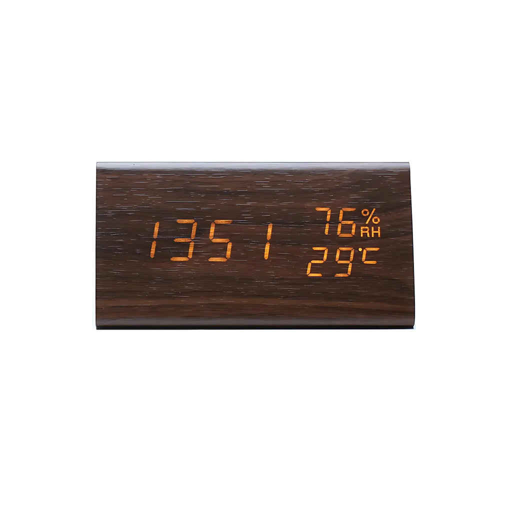 LED desk clock with 12-hour and 24-hour time format options